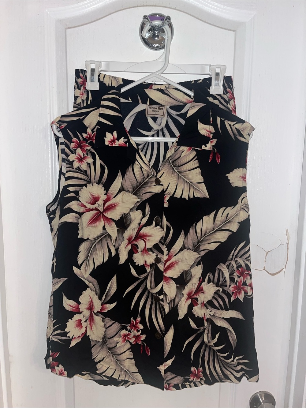 Aloha Hut Hawaii Womens 2 Piece
Capri Pants & Blouse Set Tropical Floral Vintage